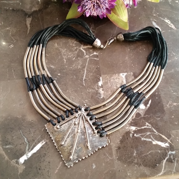 Jewelry - Silver & Black Multi-Strand Statement Necklace